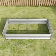 thumbnail image 4 of Raised Garden Bed, 6×3×1ft Rectangle Raised Planter, Outdoor Patio Thickened Metal Raised Bed for Gardening Vegetables Flower Fruits, Silver, 4 of 7