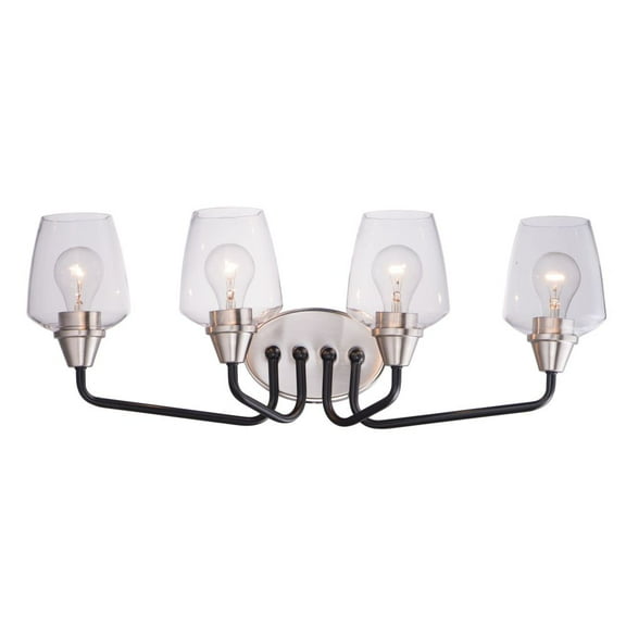 26123CLBKSN Maxim Lighting Goblet-4 Light Bath Vanity-26.25 Inches wide by 9.5 inches high-Black/Satin Nickel Finish