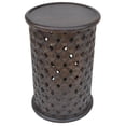 thumbnail image 2 of Pemberly Row 24-inch Round Coastal Wood Accent Table Dark Brown, 2 of 4