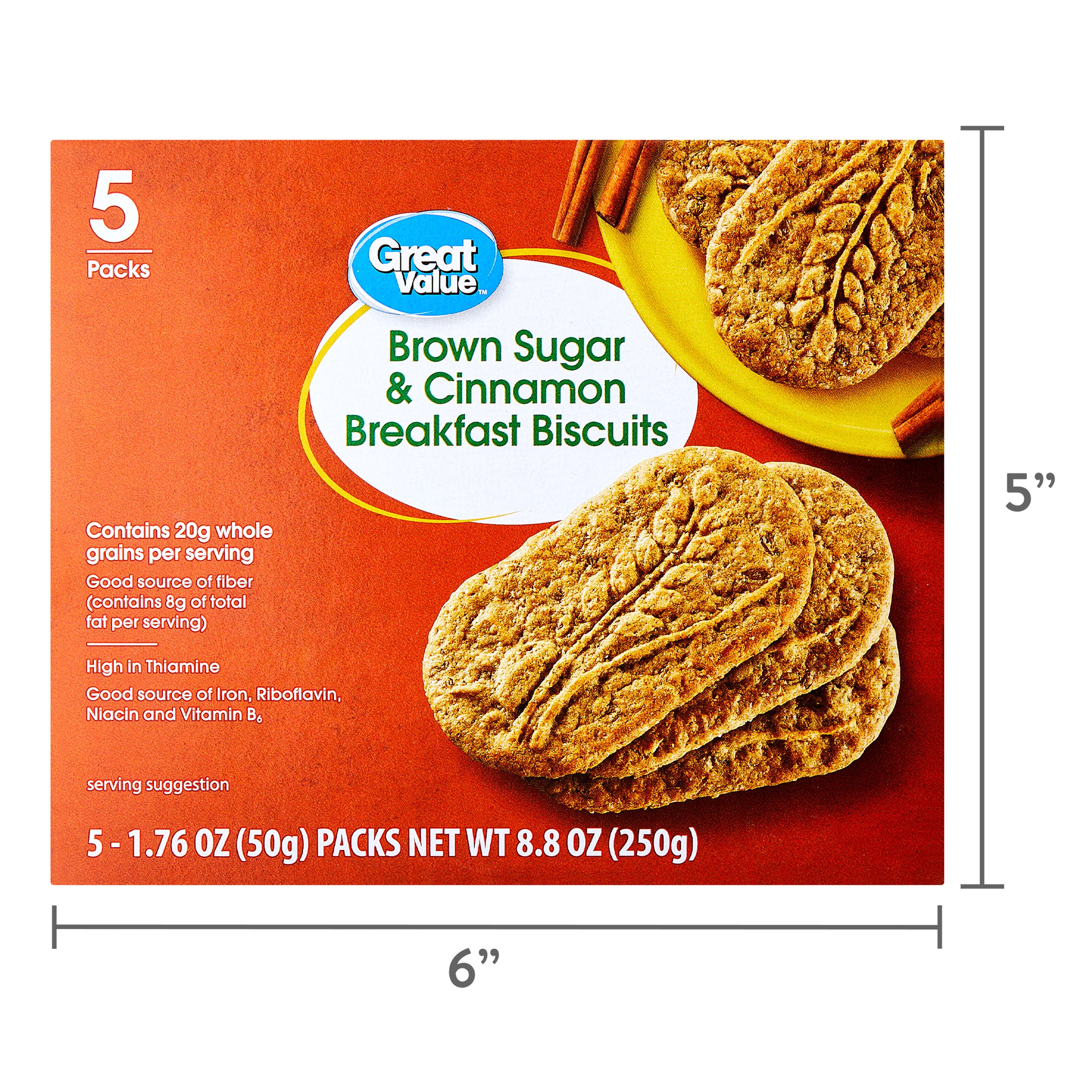 (4 pack) Great Value Brown Sugar & Cinnamon Breakfast Biscuits, 8.8 oz