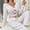Red, variant on Naittoop Womens Lounge Sets Long Sleeve and Length Bottom 2 Piece Pajama Set Ribbed Sleepwear Pj