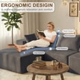 thumbnail image 3 of edx 108" Convertible Sectional Couches Comfy Fluffy 4 Seat Memory Foam Sectional Sofa Upholstered Couches for Living Room Bedroom,No Assembly Required,(Left Facing Chaise)Dark Grey, 3 of 7