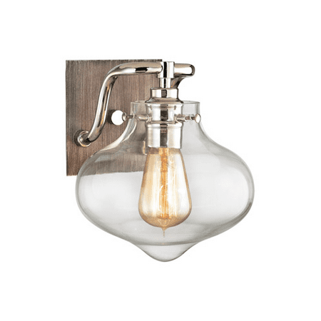 

Bathroom Vanity 1 Light With Weared Zinc Polished Nickel Finish Clear Glass Medium Base 8 inch 60 Watts - World of Lamp