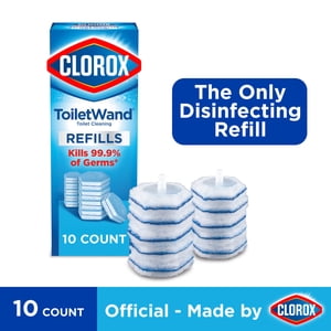 Clorox ToiletWand Refills, Disinfecting Scrubbing Pads, 10 Count