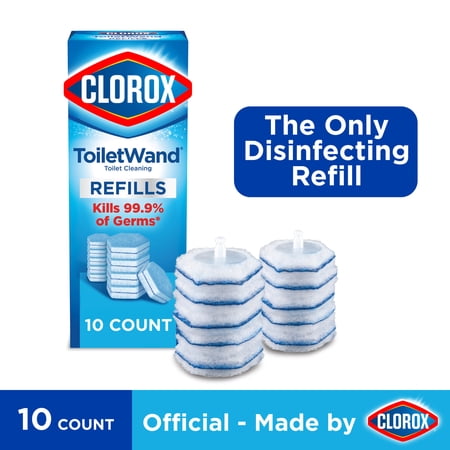Clorox ToiletWand Toilet Cleaning Refills, Disinfecting Scrubbing Pads, 10 Count