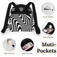 thumbnail image 4 of Black White Linework Small Backpack Cute Mini Backpacks For Woman Lightweight Daypacks, 4 of 8