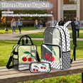 thumbnail image 2 of Kuiaobaty Vintage Cherry Print Clear Backpack with Pencil Case Polka Dot Print Bookbag and Lunch Bag with Side Pockets Transparent Backpack with Lunch Box for School, 2 of 5