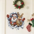 thumbnail image 5 of Christmas 3D Wall Stickers, Cartoon Cute Elk Santa Breaking Through Wall Design, Removable Window Clings, Holiday Party Home Decorations -1Pcs, 5 of 6