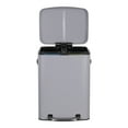 thumbnail image 3 of happimess Marco Rectangular 10.6-Gallon Double Bucket Trash Can with Soft-Close Lid, Gloss Gray, HPM1005I, 3 of 6