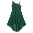 thumbnail image 4 of Alvivi Kids Chiffon Flower Girl Dress One Shoulder Wedding Birthday Party High Low Hem Ball Gown Army Green 10, 4 of 6