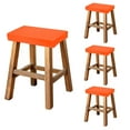 thumbnail image 1 of Funda de taburete de bar Uxcell rectangular, cubierta de asiento de taburete de barra lavable y elástica con banda elástica para silla de banco de madera y metal (Naranja, 4 piezas), 1 of 6