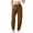 Brown, variant on Women's Casual Cargo Pants Solid Color Drawstring Elastic Waist Multiple Pockets Joggers, Army Green, L