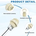 thumbnail image 3 of Base de cerámica Uxcell con anillo de plástico, portalámparas de cerámica con cable, conector de base de luz resistente al calor para bombilla LED halógena 2, 3 of 6