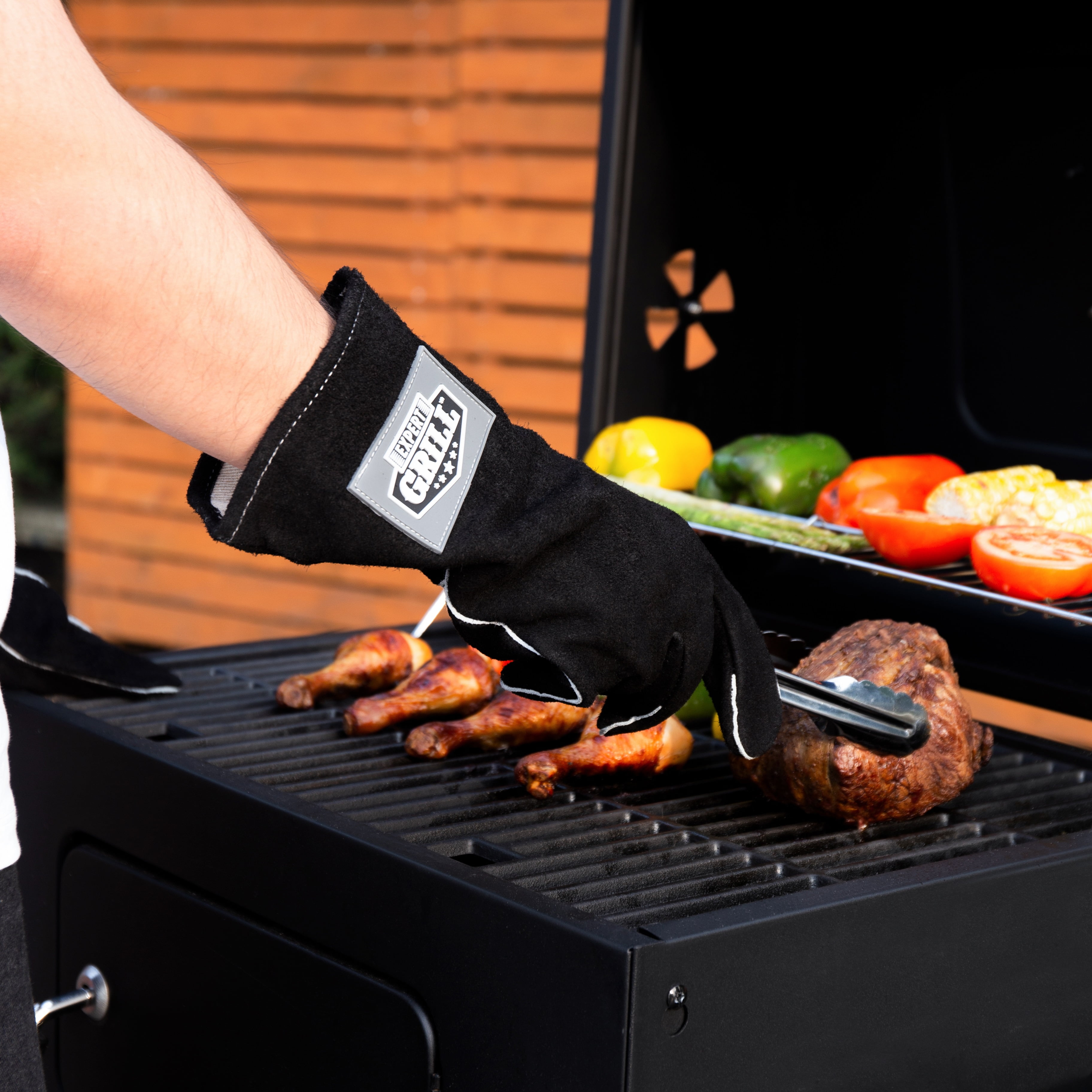 Details about   1 Pair Extreme Heat Resistant Leather Cooking BBQ Gloves For Kitchen And Outdoor 