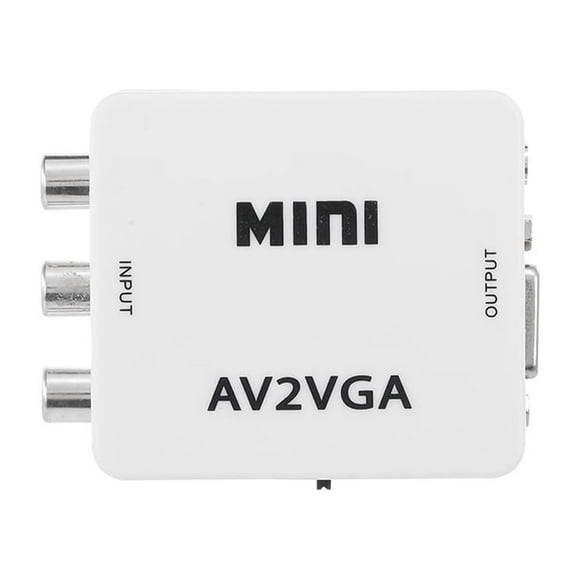 Graflsoa Compact AV to VGA Converter for HD Video Transmission, White Adapter for TV to Monitor Connection, Supports 1920x1080 Resolution, Easy Setup for Home Use