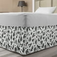 thumbnail image 1 of Nursery Bed Skirt, Hand Drawn Like Simple Design of Floral Shapes and Citrus Fruits, Elastic Bedskirt Dust Ruffle Wrap Around for Bedding Decor, 4 Sizes, White Charcoal Grey and Blush, by Ambesonne, 1 of 2