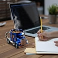 thumbnail image 4 of Semi Trailer Truck Coffee Mug - Stainless Steel Handmade Creative Car Shaped Cup with Lid, 16oz Travel Tumbler for Truck Drivers, Valentines Day Gift, Birthday| For Coffee Lovers on the Road, 4 of 5
