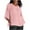 Pink, variant on qucoqpe Womens Plus Size Summer Tops V Neck 3/4 Sleeve Side Slit Shirts Casual Loose Solid Color Blouse Lightweight Comfy T-shirts