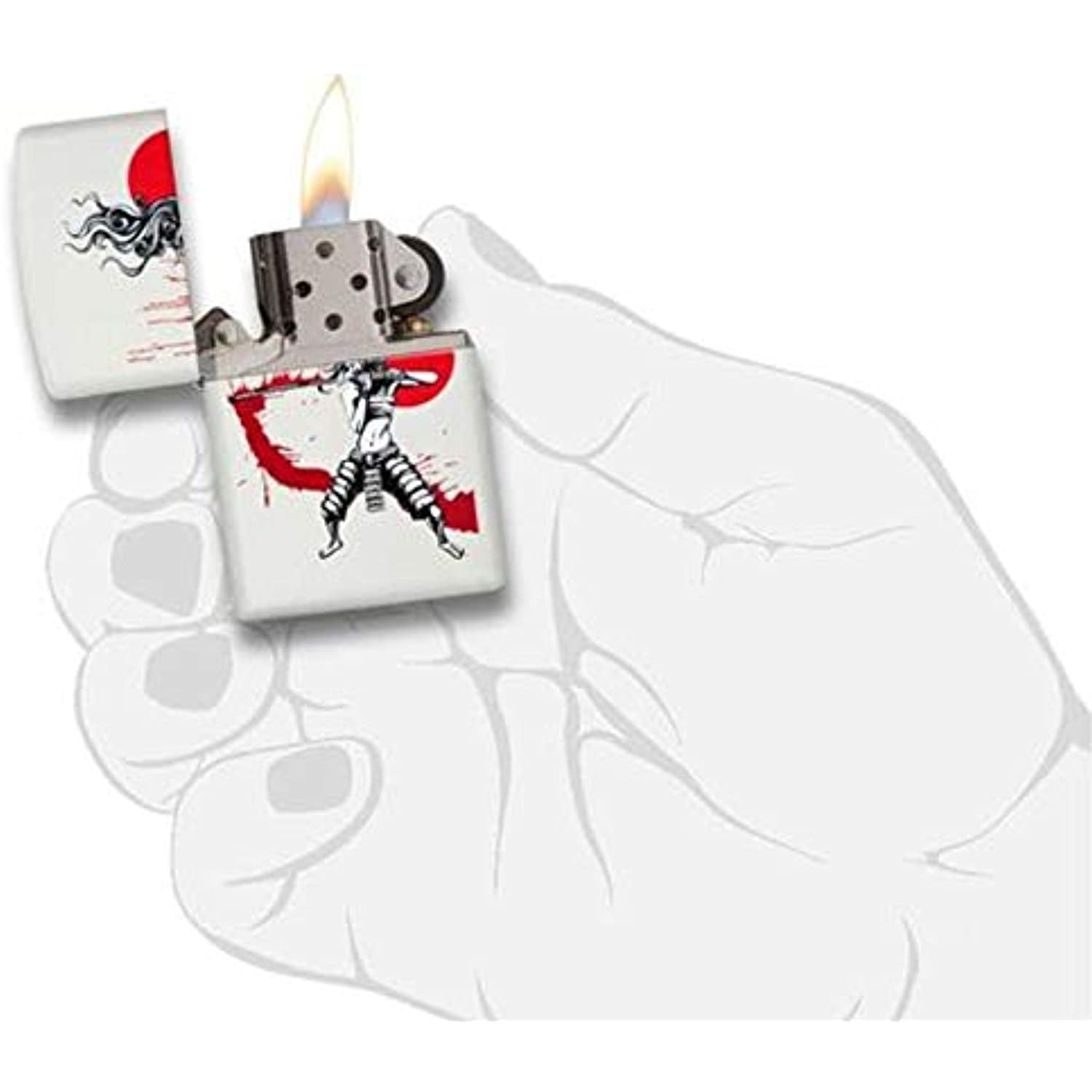Zippo Samurai Girl White Matte Pocket Lighter