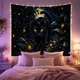 thumbnail image 2 of Floral Garden Sleek with Striking Bright Eyes Facing, Playful Fantasy for Cat Lovers, Animal Wall Decor, Mother'S Day Gift, Tapestry Wall Hanging for Bedroom and Dorm, 2 of 7