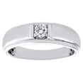 thumbnail image 2 of 10K White Gold Solitaire Diamond Men's Wedding Band Anniversary Ring 1/4 Ct., 2 of 5