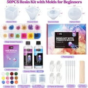 LETS RESIN Epoxy Resin Kits, 16oz Resin Art Kit with Silicone Molds, Pigment, Dried Flowers, Crafts for Adults, Beginners, DIY Gift