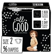 All Good Absorbent and Hypoallergenic Diapers, Size 2, 96 Ct