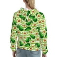 thumbnail image 7 of Daiia Avocado Green Striped Pattern Women's Fashion Hoodies & Sweatshirts with Kangaroo Pocket Hooded Sweatshirt with Eye-catching Drawstrings-XX-Large, 7 of 7