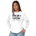 thumbnail image 4 of Shine Like Diamond Sparkle Unique Women Plus Size Long Sleeve Graphic Tee Brisco Brands 2X, 4 of 5