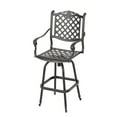 thumbnail image 2 of Home Square Cast Aluminum Copper Outdoor Bar Stool - Set of 3, 2 of 11