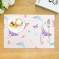 thumbnail image 3 of DouZhe Polyester Placemats Set of 4, Cute Pastel Pink Butterfly Pattern Heat Resistant Place Mats for Dining Table, 12" x 18", 3 of 7