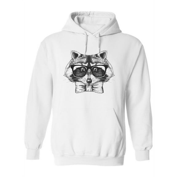 Hand Drawing Hipster Raccoon Hoodie Women -Image by Shutterstock, Female x-Large
