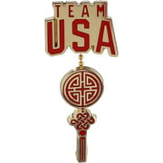 Winter Olympics Beijing 2022 Team USA | Tassel Dangle Lapel Pin | Officially Licensed | On Backer Card with Hologram