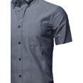 thumbnail image 3 of FashionOutfit Men's Basic Button Down Collar Chambray Short Sleeve Shirt, 3 of 3