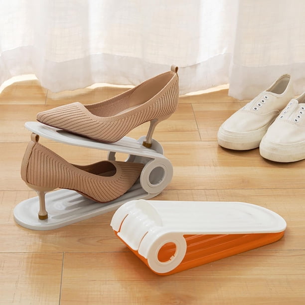 ¡Precios Más Bajos!, Organizador de ranuras para zapatos adecuado para zapatillas de tacón alto y bajo y sandalias, ahorra espacio para zapatero doble Akmoler