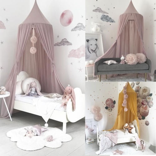 Wangscanis 1pc Kids Baby Bed Canopy Bedcover Mosquito Netting Princess Dome Tent Bedding Net Purple