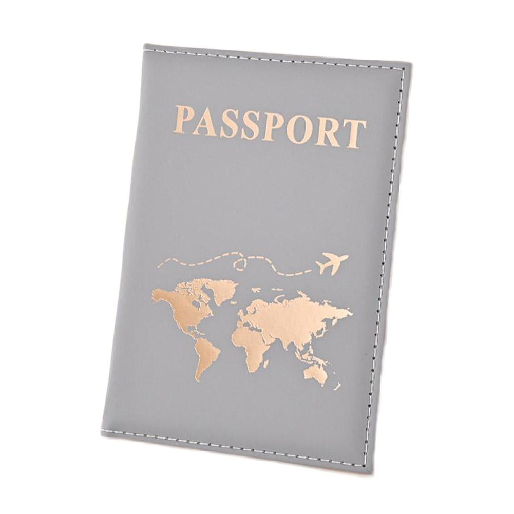 1 set Étiquette de bagage et porte-passeport motif carte anti-perdus pour voyage
