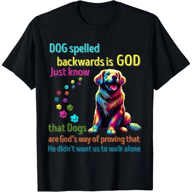 Camiseta Unisex "Dog al Revés es Dios" para Amantes de Perros - Negro y Blanco - Regalo Ideal