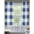 thumbnail image 2 of Navy Blue Plaid Sheer Curtains 63 Inch Length 2 Panels Set for Living Room/Bedroom, Spring Farmhouse Buffalo Checkered Semi Curtain Sheers Drapes Rod Pocket Curtains Window Treatment Set 52''x63''x2, 2 of 7