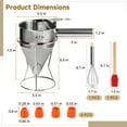 thumbnail image 5 of 40oz Stainless Steel Batter Dispenser, 1.2L Pancake Batter Dispenser with Stand, Batter Funnel with 4 Nozzles, Brush, Whisk, for Cupcake, Waffle, Crepes, Baking, Breakfast Prep, 5 of 6