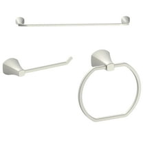 Better Homes & Gardens Simple Flare 3-Piece Bathroom Hardware Set, Satin Nickel – Includes Towel Bar, Towel Ring & Toilet Paper Holder