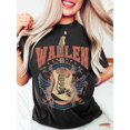 thumbnail image 1 of Vibrant Guitar Print Crew Neck T-Shirt - Soft, Breathable, Casual Short Sleeve Tee for Spring & Summer - Women's Fashionable Clothing for Music Lovers, 1 of 4