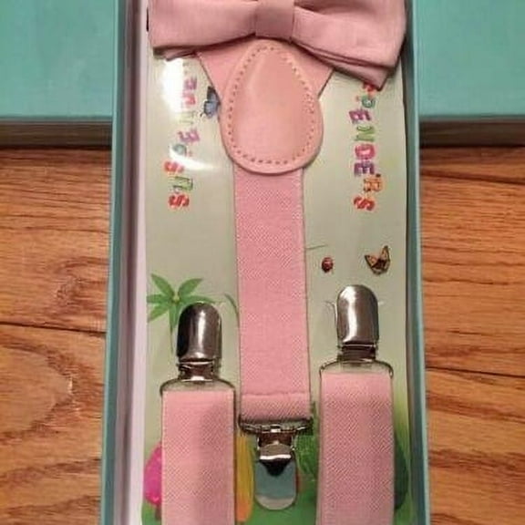 Suspenders and Bow Tie Blush Pink Boxed Gift Set Holiday Toddler Kids Wedding - New with box/tags