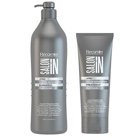 SalonIn Recamier Recamier Professional Salon In +Pro Color Intensifier Hair Platinum Kit Shampoo and Treatment - Kit Tratamiento y Shampoo Intensificador de Color Platino para cabello