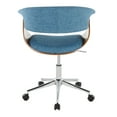 thumbnail image 6 of LumiSource Chrome Metal, Walnut Wood, Blue Fabric Vintage Mod Office Chair, 6 of 6