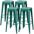 thumbnail image 2 of Vineego Modern Stackable Counter Height Bar Stool, Green (Set of 4), 2 of 8