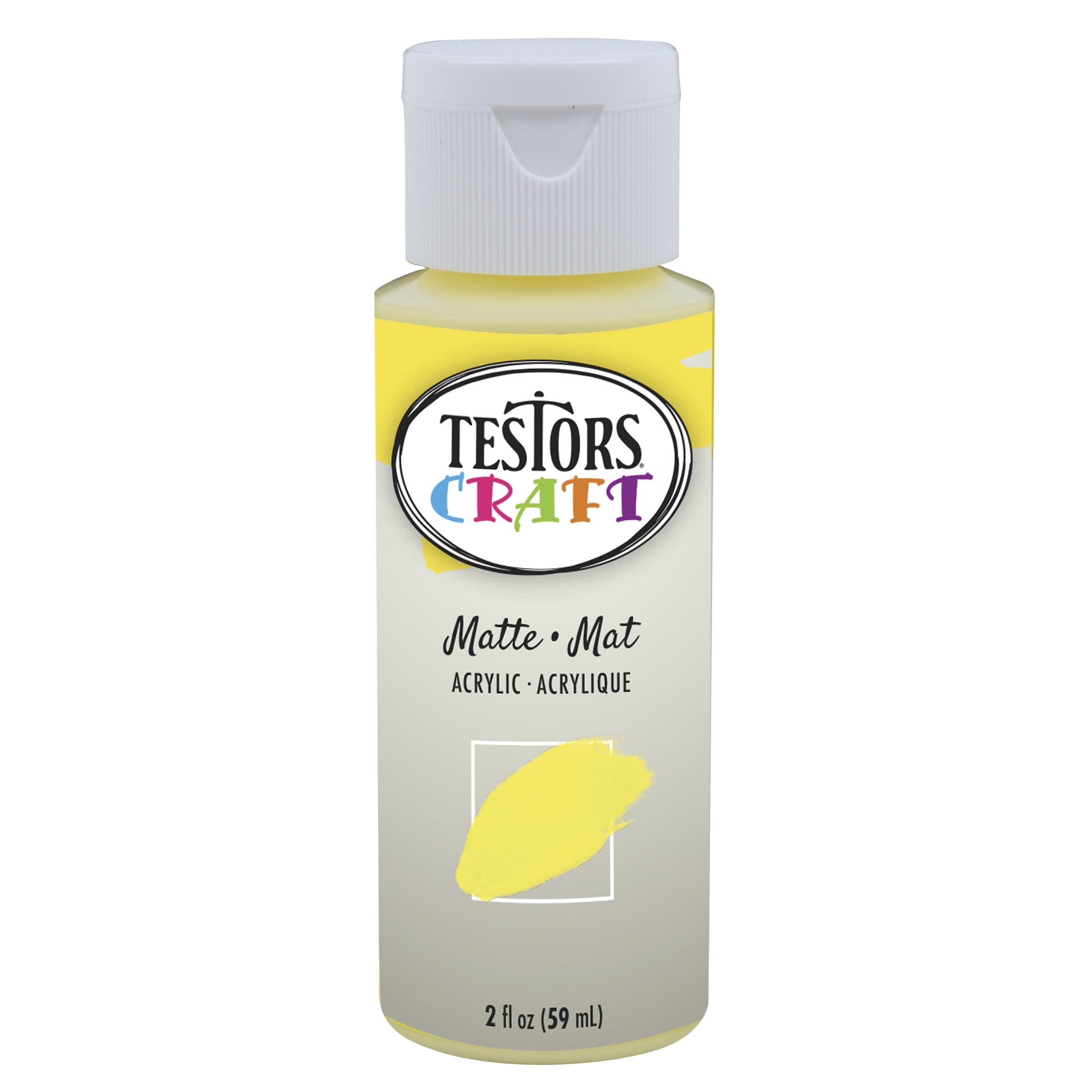 6 Pack, Sunshine, Rust-Oleum Testors Craft Matte Acrylic Paint- 292427A, 2 oz. Bottle