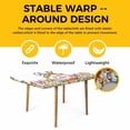 thumbnail image 4 of Happy Eatser Table Cloths for 4 Foot Rectangle Tables, Colorful Bunny Eggs Rustic Flowers Botanical Patio Waterproof Elastic Fitted Tablecloths, Washable Rectangular Table Cover for Camping, 4 of 8