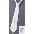 thumbnail image 4 of Cravate Ajustable en Coton Blanc 14 Pouces Design Calice Brodé Or pour Garçons, 4 of 4