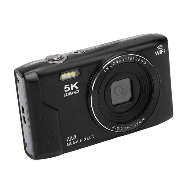 Cámara Digital de 5K para Fotografía, 32 GB de Almacenamiento Wifi Comparto Instantáno Cáras Vlogging 2.8 "16x Zoom 72MP Camara Vlog Travel Camara Conf Focus Auto Focus